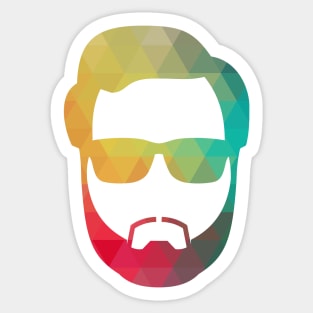 Color pattern silhouette of a male face Sticker